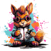 Pop Art Squirrel with Smartphone