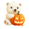 Ours polaire d’Halloween avec citrouille