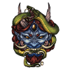 Schlangenblauer Oni-Dämon
