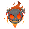 Comic Flame Skull