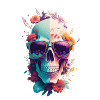 Skull with flowers