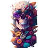 Skull with flowers