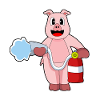 Schwein Feuerwehrmann Feuerwehrschlauch Feuerwehr