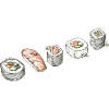 Schlichte Sushi-Parade