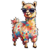 Cool Paint Splattered Alpaca