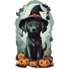 Cute Halloween Witch Dog Design