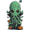 Słodki Kawaii Cthulhu Halloween Design