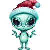 Christmas alien with Santa hat