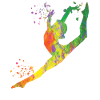 Gymnast with clubs Rhythmic gymnastics