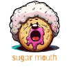 afro donut jam sugar mouth