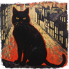 Chat noir en ville