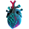 Futuristic neon human heart