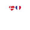 Danemark France Heartbeat Flag Dane