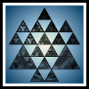 Blue quadrilateral with Sierpinski triangles