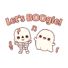 Schattig dansend skelet en geest laat boogie grappig