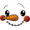 Kuschelig Schneemann Gesicht