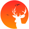 Deer at sunset