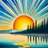 Sunset with rays