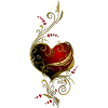 Heart with gold ornament