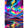 psychedelic glitch of pixels
