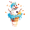 Weihnachten im Juli Schneemann-Eiscreme