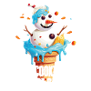 Weihnachten im Juli Schneemann-Eiscreme