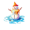 Weihnachten im Juli Schneemann-Eiscreme