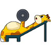 Bodybuilder girafe avec haltères