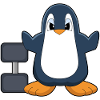 Pinguin Bodybuilder Hantel Bodybuilding