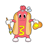 Hotdog Painter Brush Painting