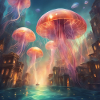 Glowing jellyfish