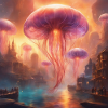 Glowing jellyfish