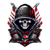 American illustration biker skull