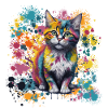 süße bunte Katze für Katzenfans