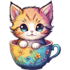 Chaton dans la tasse