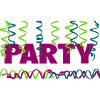 Party mit Luftschlangen Papierschlangen