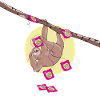 Cute sloth making crochet squares