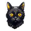 Visage de chat noir