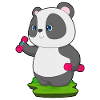Panda Bodybuilder Dumbbells Bodybuilding