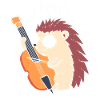 Igel spielt Cello Cello-Spieler