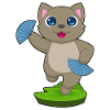 Cat Hand Fan
