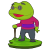 Frog Pensioner Walking Stick