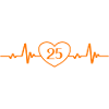 25th Birthday Heart 25