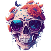Skull with flowers