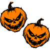 Pumpkin grimace Halloween creepy