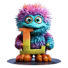 Rainbow Monster with Letter L