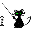 black cat fisherman