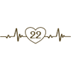 22nd Birthday Heart 22