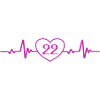 22nd Birthday Heart 22