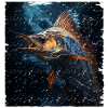 Marlin under Water retro style